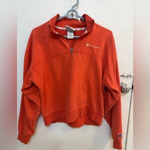 Champion Bright Orange Athletic Quarter-Zip
